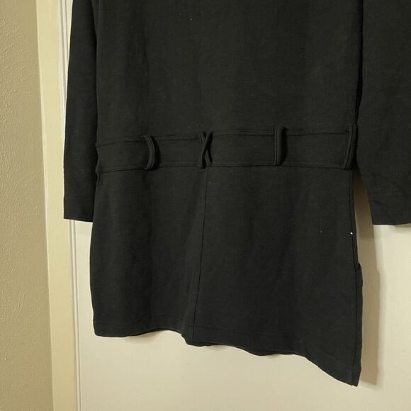 NEW! Free People FP beach black long sleeve knit romper medium *missing belt* - Picture 6 of 6